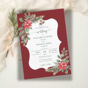 Invitation Mariage hivernal botanique rustique en Bourgogne