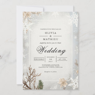 Invitation Mariage hivernal de la branche gelée