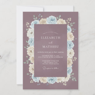 Invitation Mariage hivernal délicat mauve