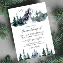 Mariage hivernal en aquarelle rustique en forêt de