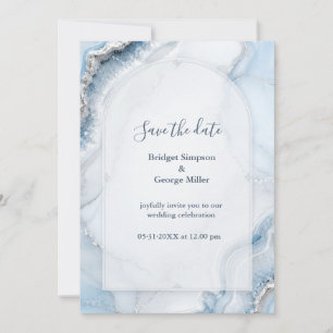 Invitation Mariage hivernal en marbre d'agate de glace arctiq