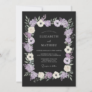 Invitation Mariage hivernal enchanteur noir