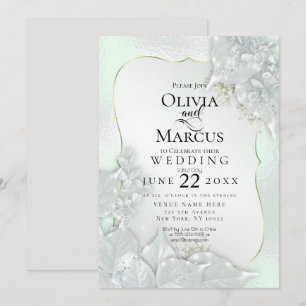 Invitation MARIAGE   Honeydew Green Pearl Shimmer
