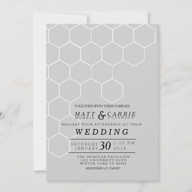 Invitation Mariage Honeypeb moderne (Devant)