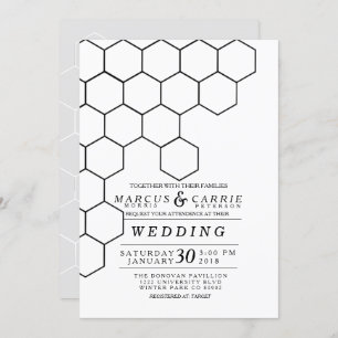 Invitation Mariage Honeypeb moderne