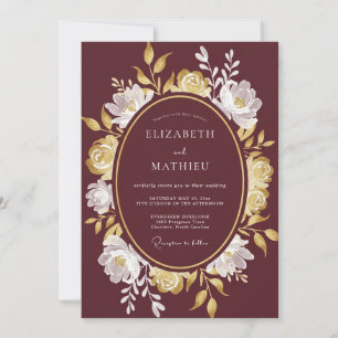 Invitation Mariage Impérial Bourguignon Automnal