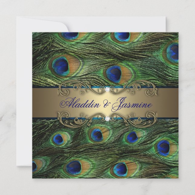Invitation Mariage indien de Peacock (Devant)
