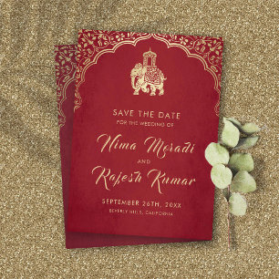 Invitation Mariage Indien Enregistrer La Date Gold Ganesha In