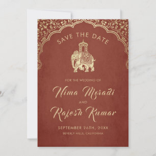 Invitation Mariage Indien Enregistrer La Date Gold Ganesha In