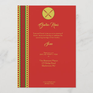 Invitation Mariage indien hindou Ganesh Inviter Garba Mehndi