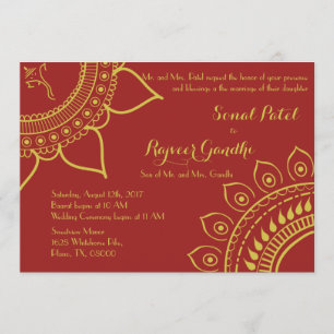 Invitation Mariage indien hindou Ganesh Inviter Garba Mehndi
