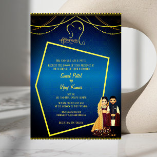 Invitation Mariage indien hindou Ganesha Royal Golden