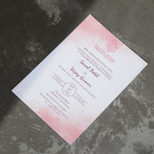 Invitation Mariage indien moderne Ganesha Logo minimaliste