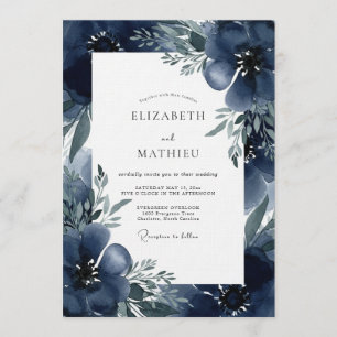 Invitation Mariage Indigo Humeur Fleurie