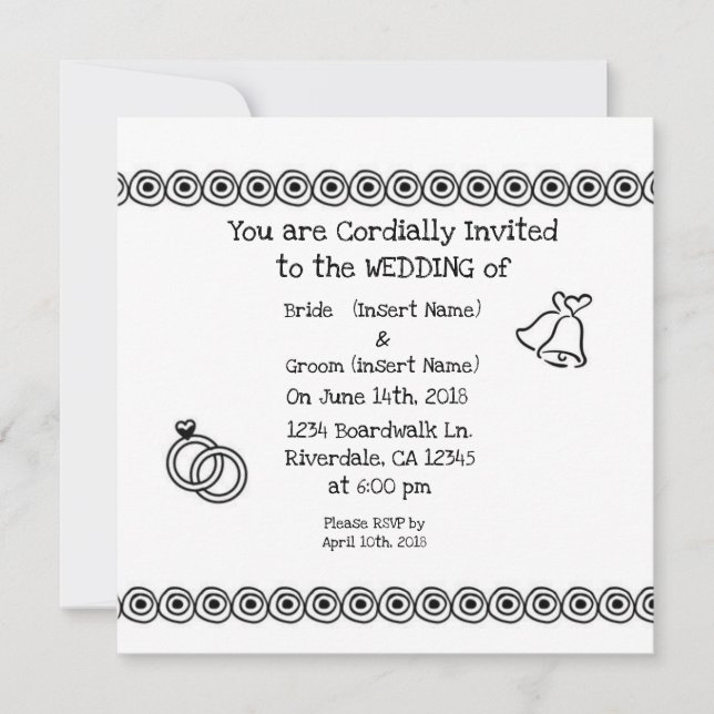 Invitation Mariage informel (Devant)