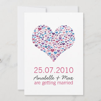 Invitation Mariage informel à coeur doux