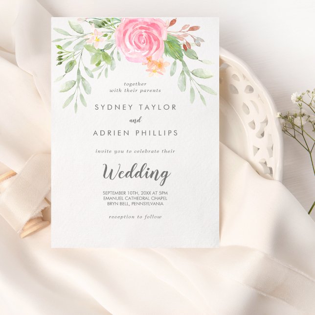 Invitation Mariage informel Spring Peony (Créateur téléchargé)