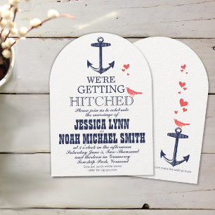 Invitation Mariage Inséparable d'Ancres nautiques et marine