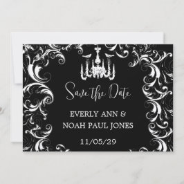 Invitation Mariage Inséparable de lustre noir