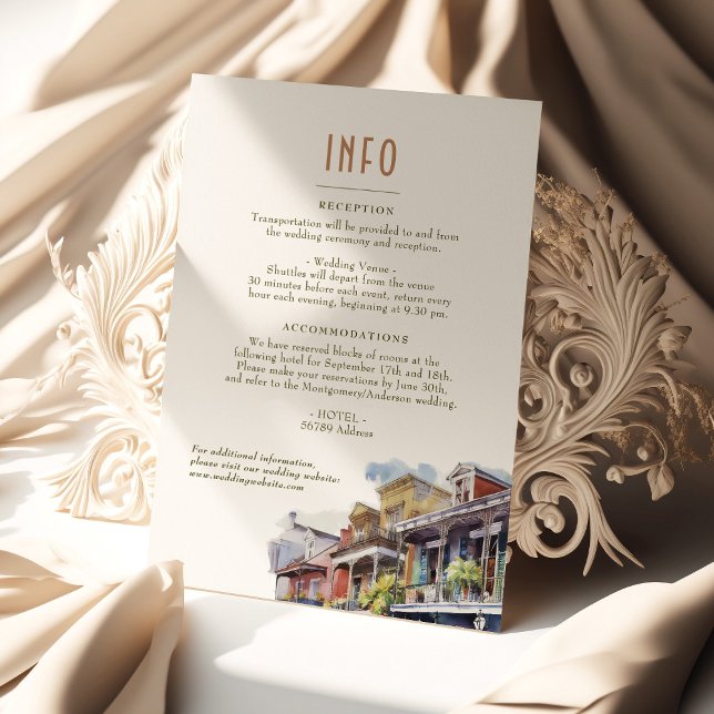 Invitation Mariage Insertion INFO et détails Nouvelle Orléans (Créateur téléchargé)