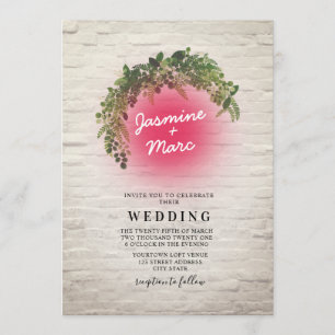 Invitation Mariage inspiré par le panneau néon