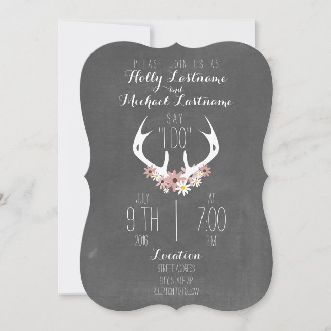 Invitation Mariage inspiré par le tableau de bord Floral Antl (Devant)