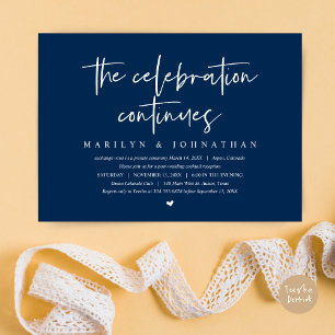 Invitation Mariage Intime Moderne la célébration continue