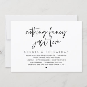 Invitation Mariage Intime Moderne, Rien de Fantaisiste, Juste