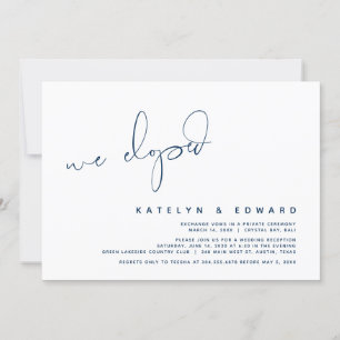 Invitation Mariage Intime Moderne, Surprise, nous nous sommes