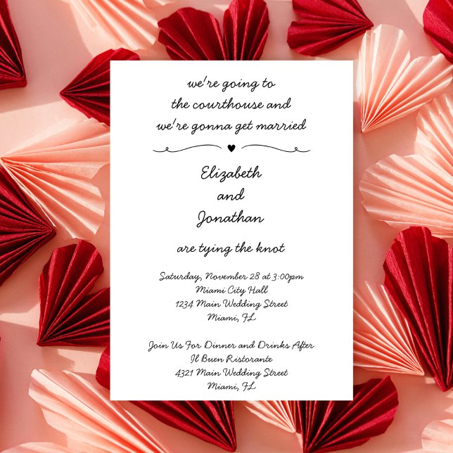 Invitation Mariage Intime Simple et Manuscrit au Palais de Ju (Créateur téléchargé)