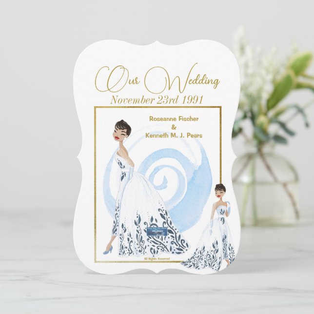 Invitation Mariage Inv. 3 Blanc(La robe) RFPMDesigns ©️ 2024 (Debout devant)