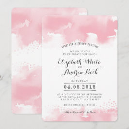 Invitation MARIAGE INVITE chic chic aquarelle rose vif