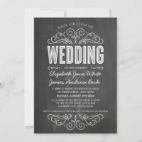 MARIAGE INVITER élégant tableau noir fleuri gris