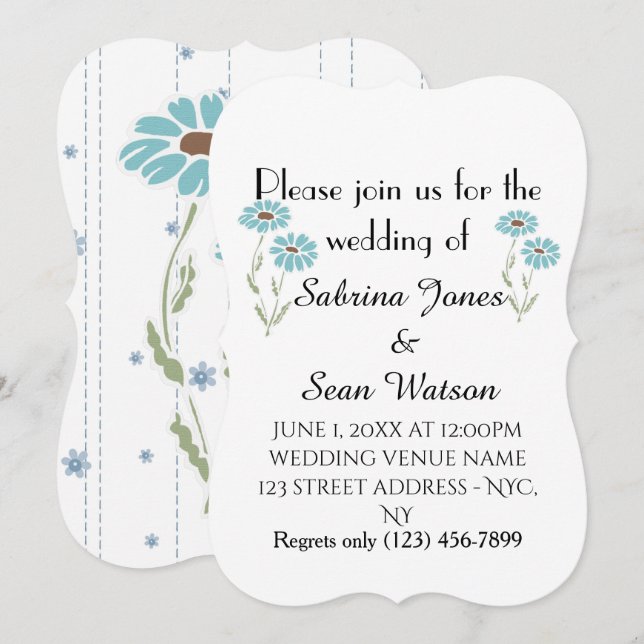 Invitation Mariage Inviter Flora Personnaliser Destiny Destin (Devant / Derrière)