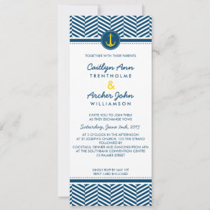 Invitation MARIAGE INVITER le coeur marin de l'ancre marine j