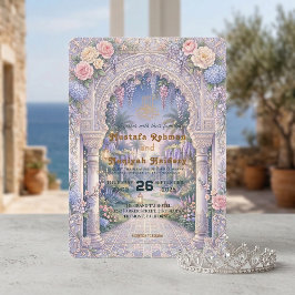 Invitation Mariage islamique élégant floral