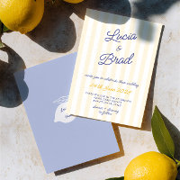 Mariage Italien Citron Rayé Jaune et Bleu