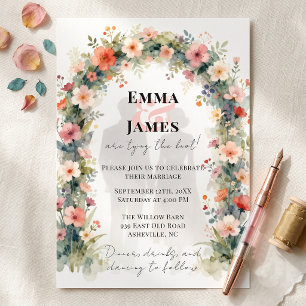 Invitation Mariage Jardin Floral Arche de Corail au Lavis