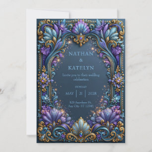 Invitation Mariage Jardin Papillon Améthyste