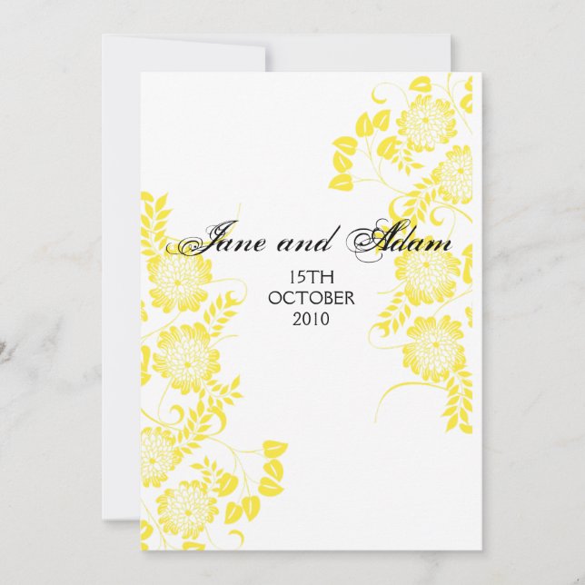 Invitation mariage jaune (Devant)