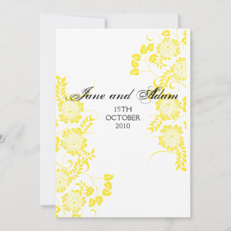 Invitation mariage jaune