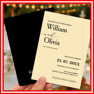 Invitation Mariage jaune beurre