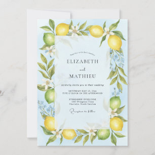 Invitation Mariage Jaune Citron Vert Eucalyptus