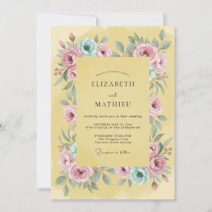 Invitation Mariage Jaune Florissant de Printemps