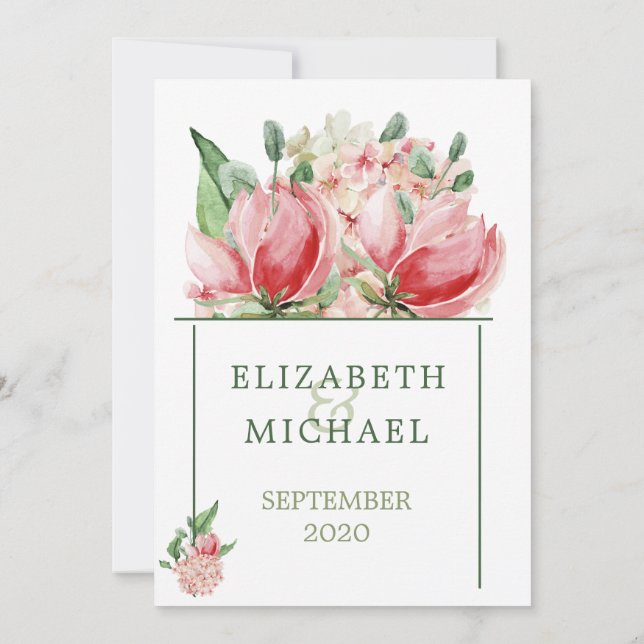 Invitation Mariage juif Chuppah Élégant Floral moderne (Dos)