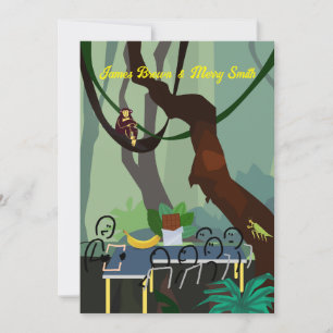 Invitation Mariage Jungle Banana Chocolat en amour