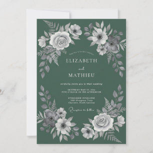 Invitation Mariage Juniper White Leaf