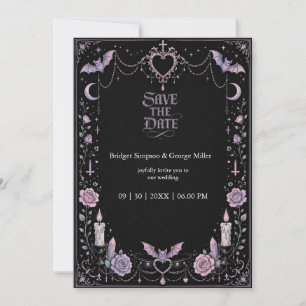 Invitation Mariage Kawaii Gothique Pastel Fantaisiste