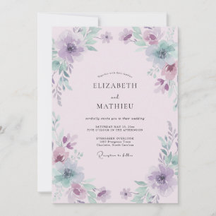 Invitation Mariage Lavande Délicate Floraison