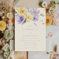 Mariage Lavande et Fleurs de soleil Jaunes